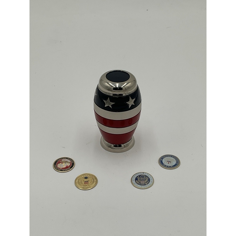 Crescent Memorial Patriot Cremation Urn Interchangeable Military Emblems